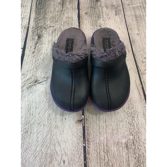 CROCS Girl’s Platform Fur Lined Clogs / Size: C10 - Picture 2 of 8